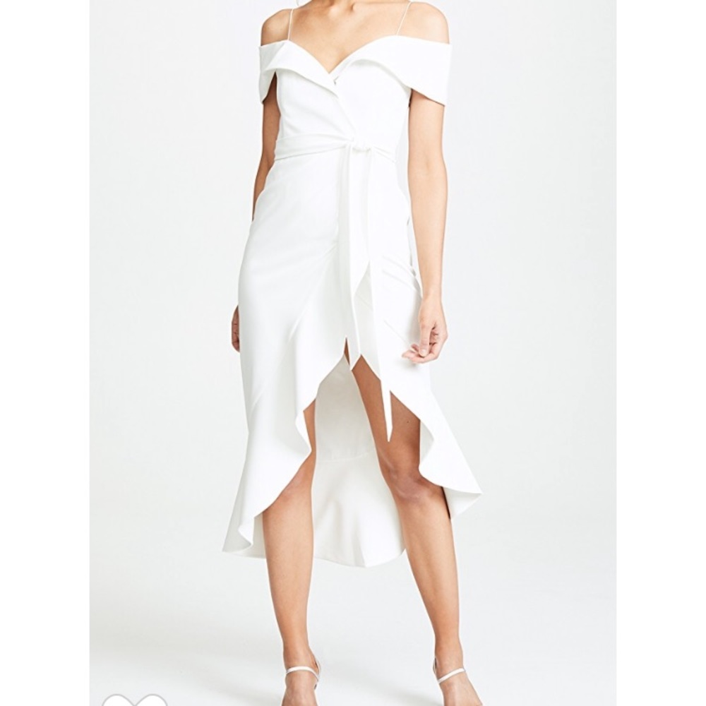 NWT Alice + Olivia “Josie” white wrap dress